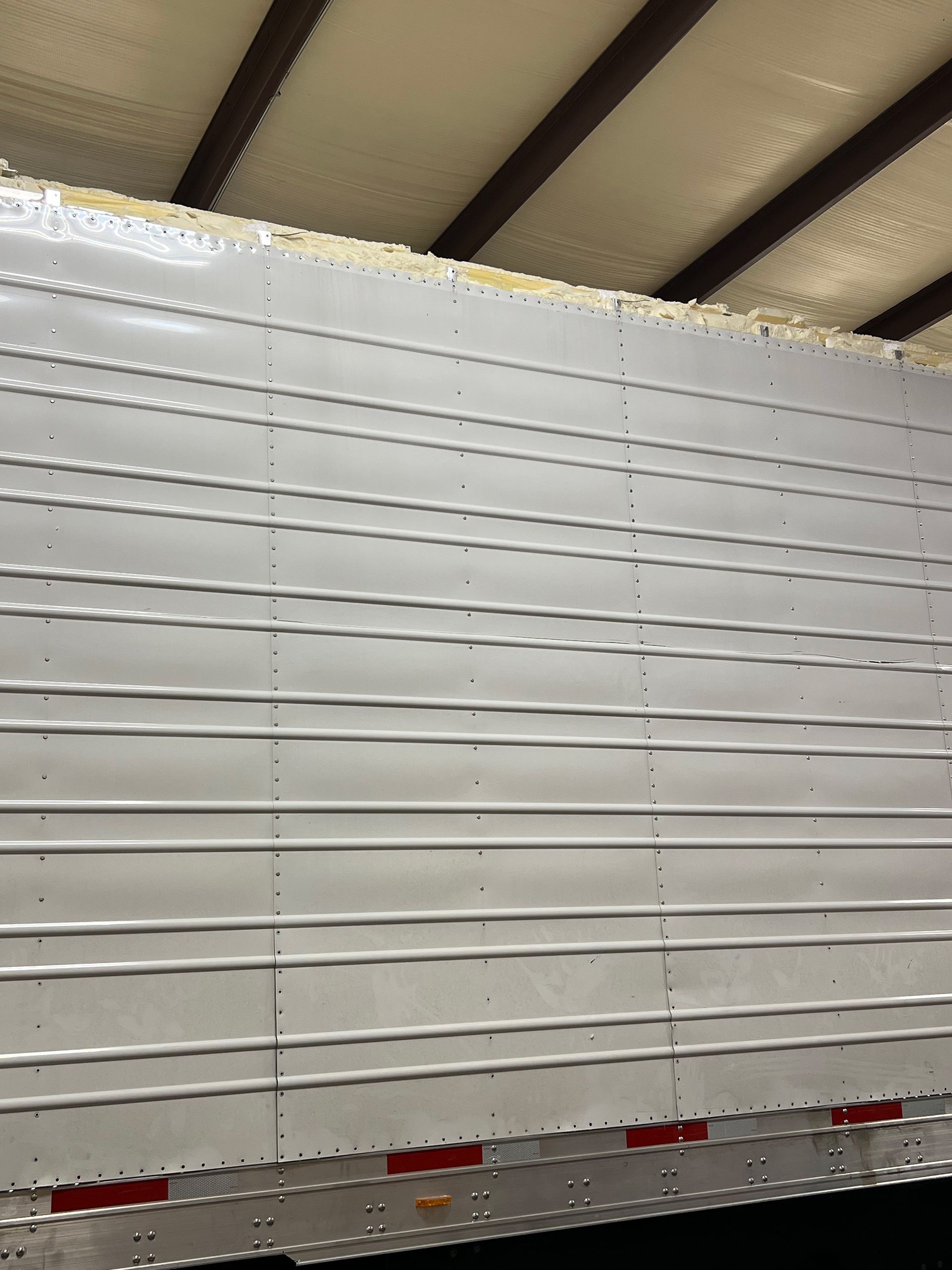 Side of reefer container damage