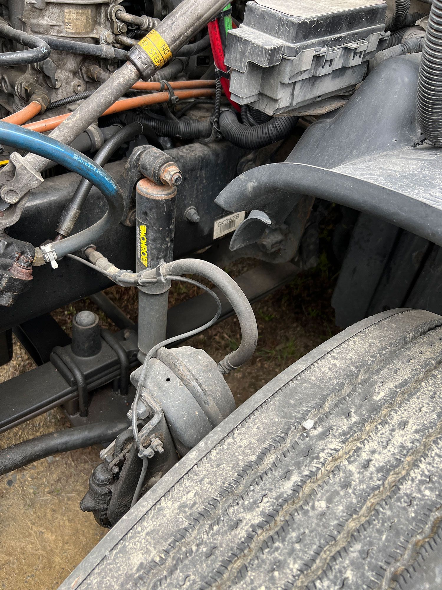 Close up of the engine