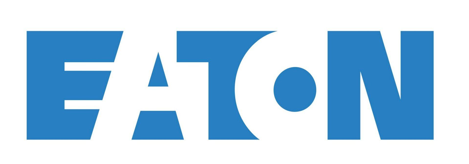 Eaton logo in blue and white.