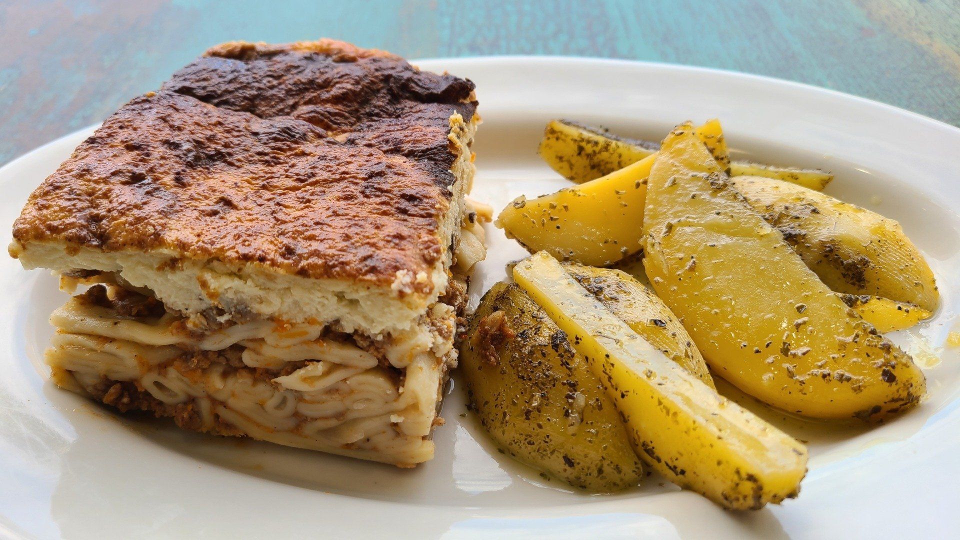 Pastitsio with fries