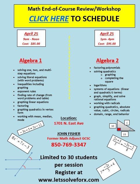 Checklist for math final preparation with highlighted instructions.