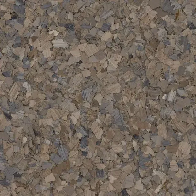 Close-up of a speckled brown and gray gravel surface.