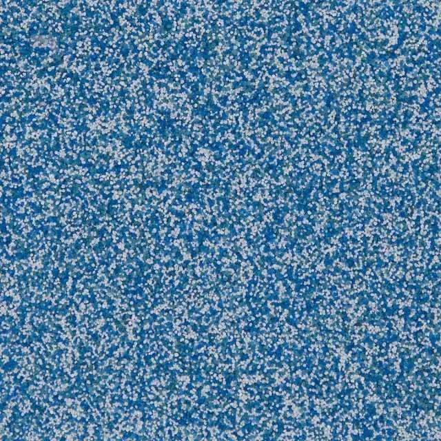 Blue background with dense white speckled static-like pattern.
