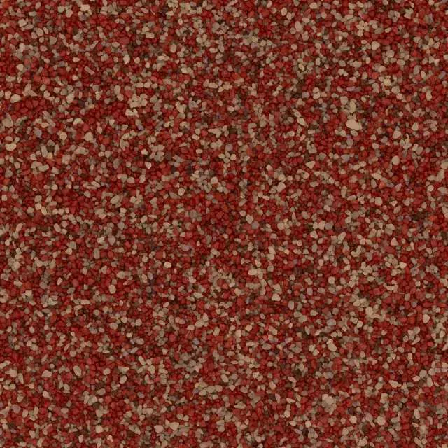 Close-up of red and beige speckled carpet texture.