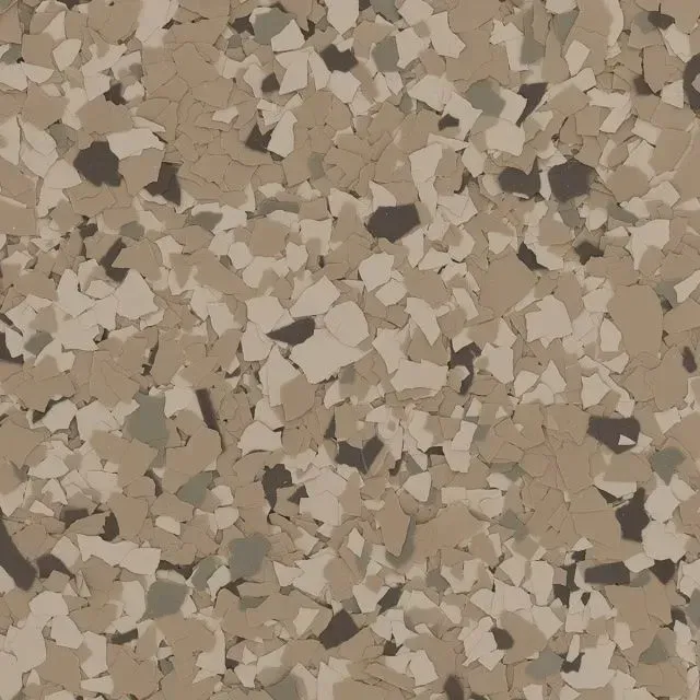 Close-up of a beige and gray speckled stone or terrazzo surface.