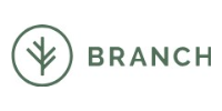 Green Branch logo with a circular tree icon and the word “BRANCH” in gray-green text