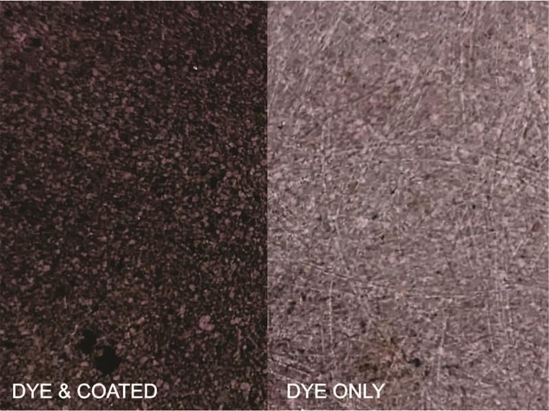 Split fabric swatches labeled 