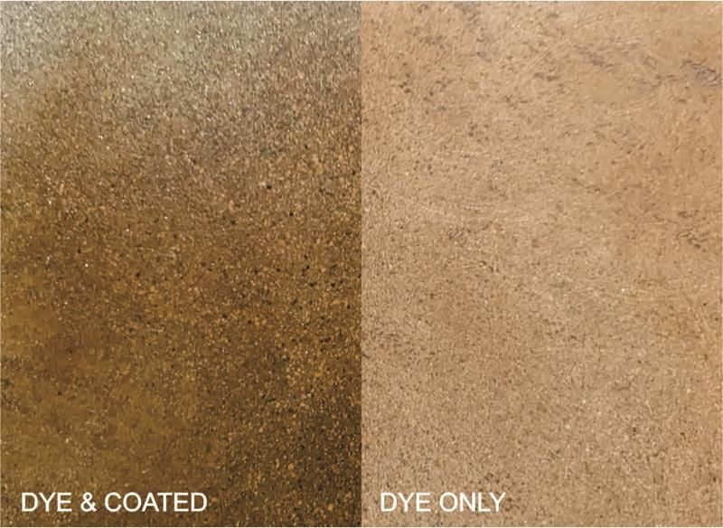 Side-by-side textured surface comparison: darker 