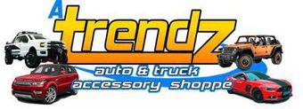 Logo for Trendz auto & truck accessory shop with cars and trucks around stylized text