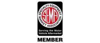 SEMA member logo: red, white and black circular emblem with “MEMBER” beneath it.