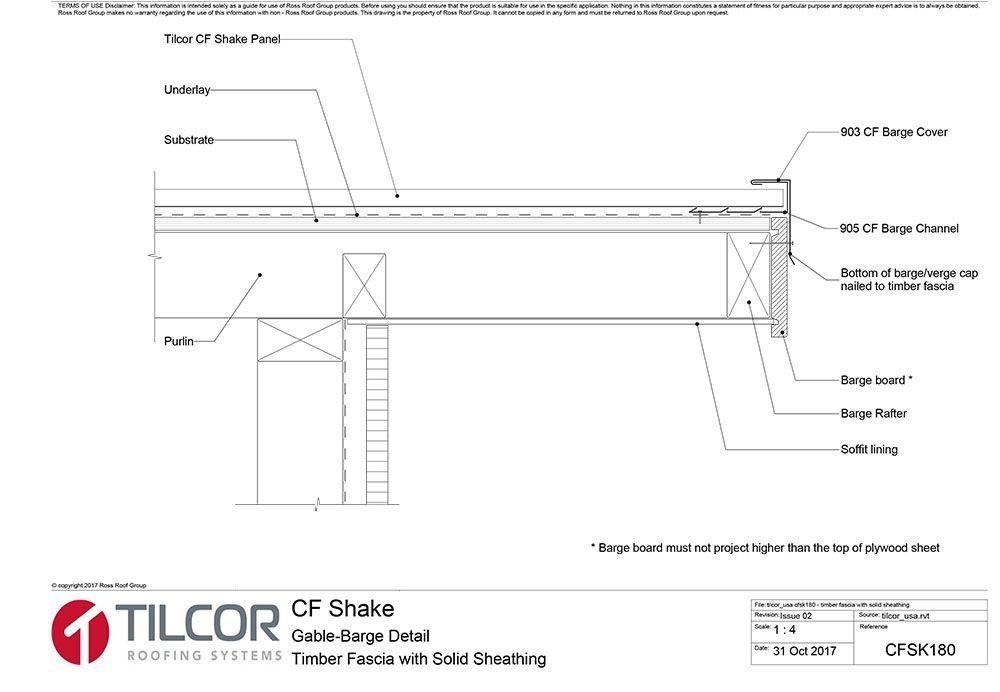 Timber fascia with solid sheathing