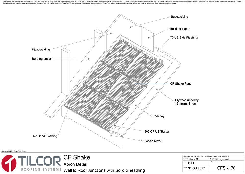 Wall to roof junctions with solid sheathing