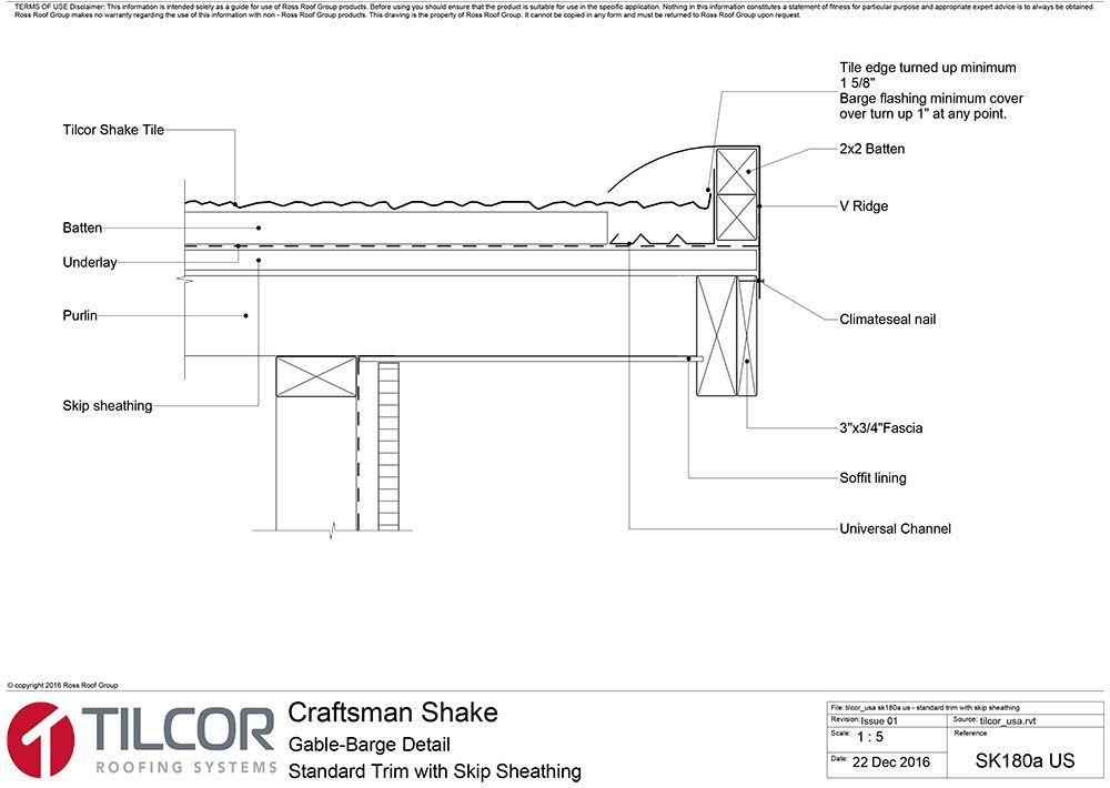Standard trim with skip sheathing