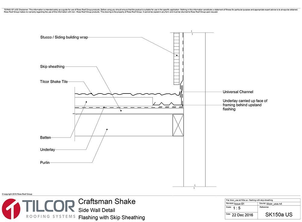 Flashing with skip sheathing