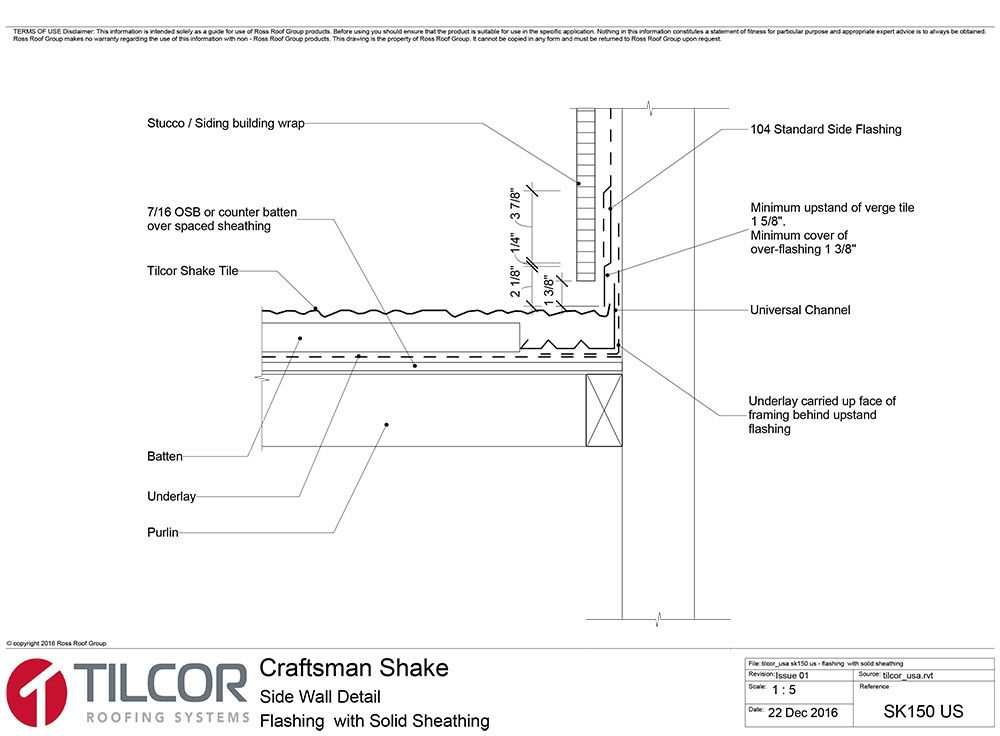 Flashing  with solid sheathing