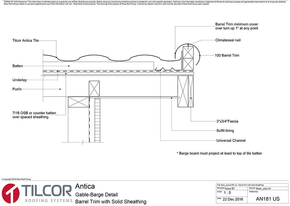 Barrel trim with skip sheathing