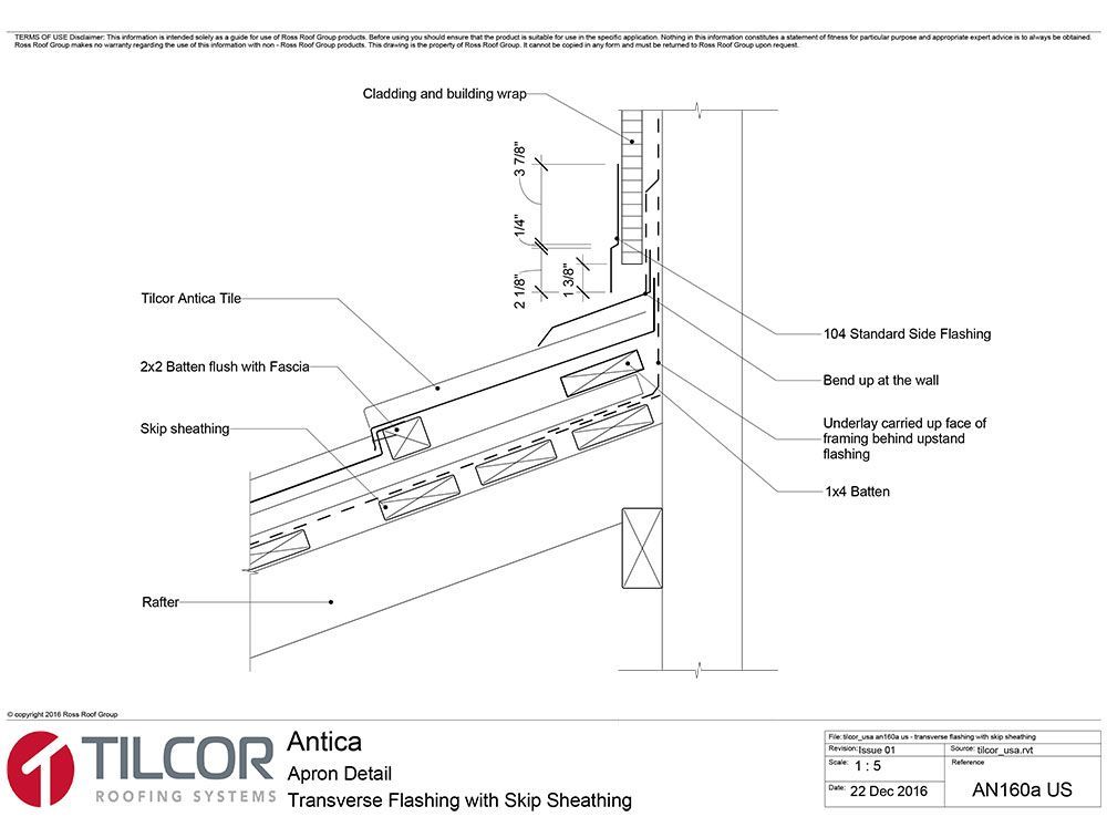 Transverse flashing with skip sheathing