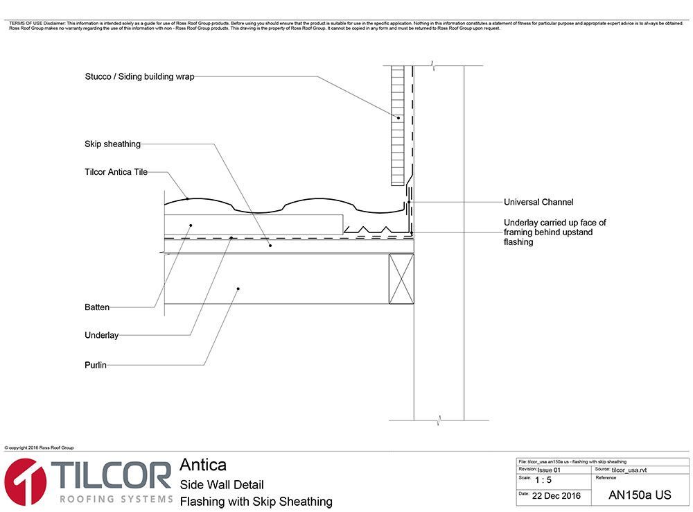 Flashing with skip sheathing