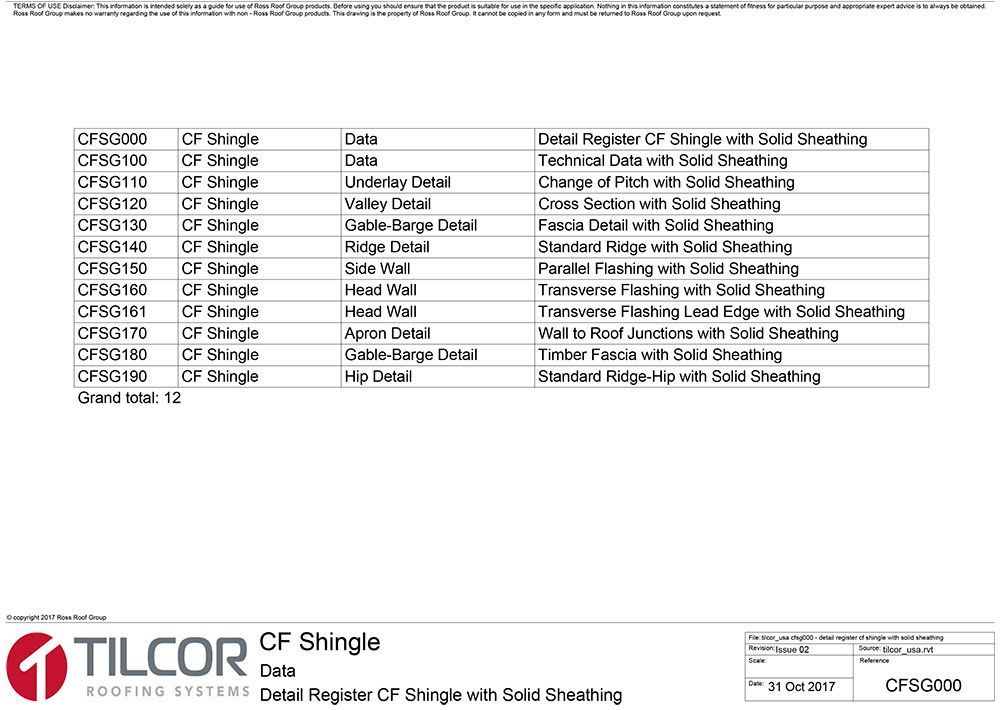 Detail register cf shingle with solid sheathing
