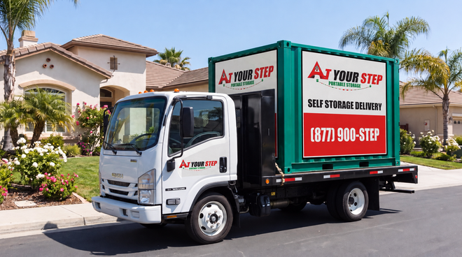 White Aptwitt service truck parked in front of a suburban house with palm trees and a tiled roof