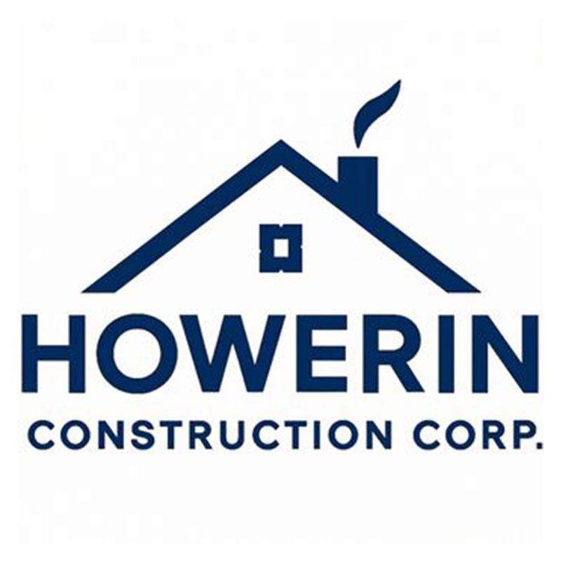 Blue house logo with smoke, the word 