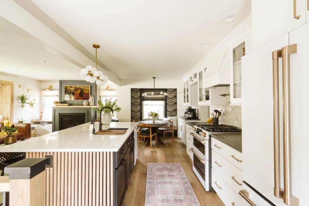 Kitchen with different metal contract