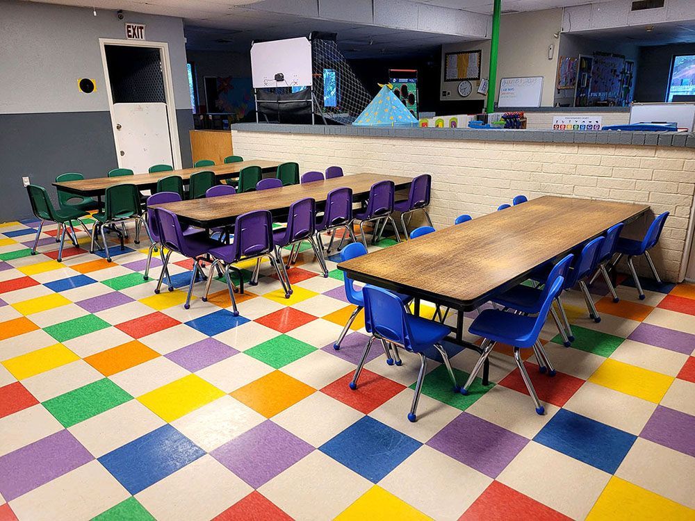 A well-organized activity room