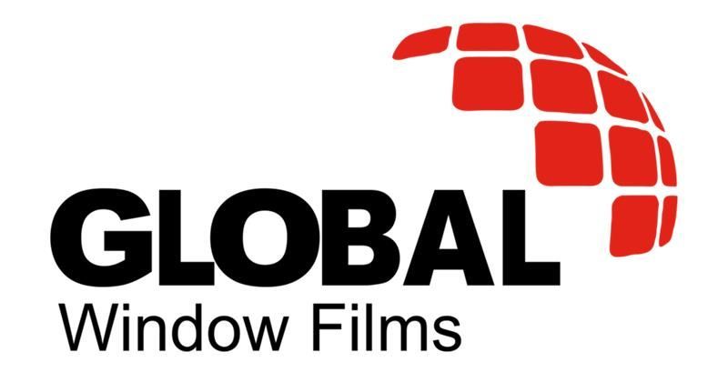 The logo for global window films has a globe on it.