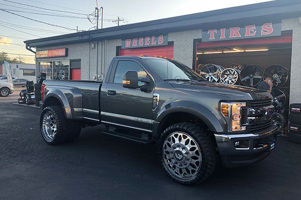 Newly installed wheel and tires
