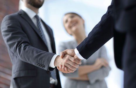Closeup of handshake of business partners