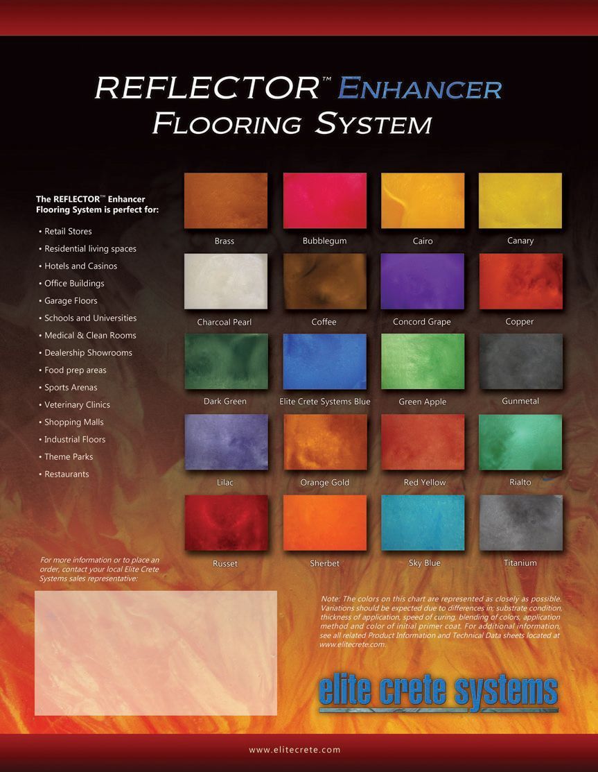 Reflector Enhancer Flooring System Colors