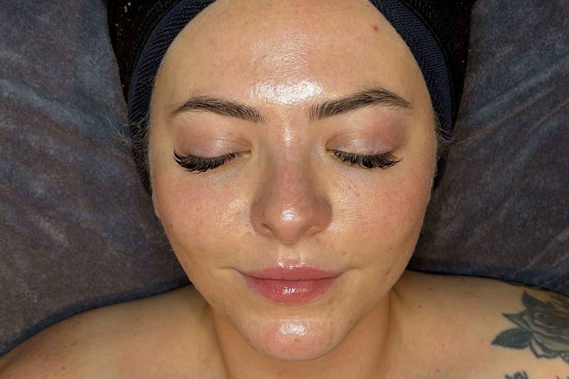 A woman having a facial treatment