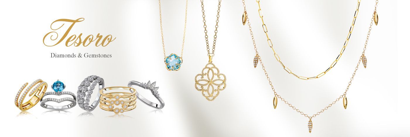 Tesoro wordmark in elegant script with a 