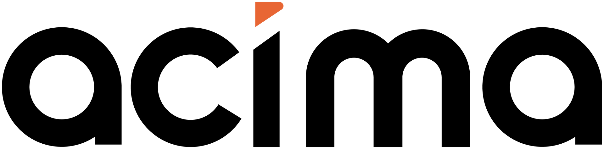 A close up of the acima logo on a white background.