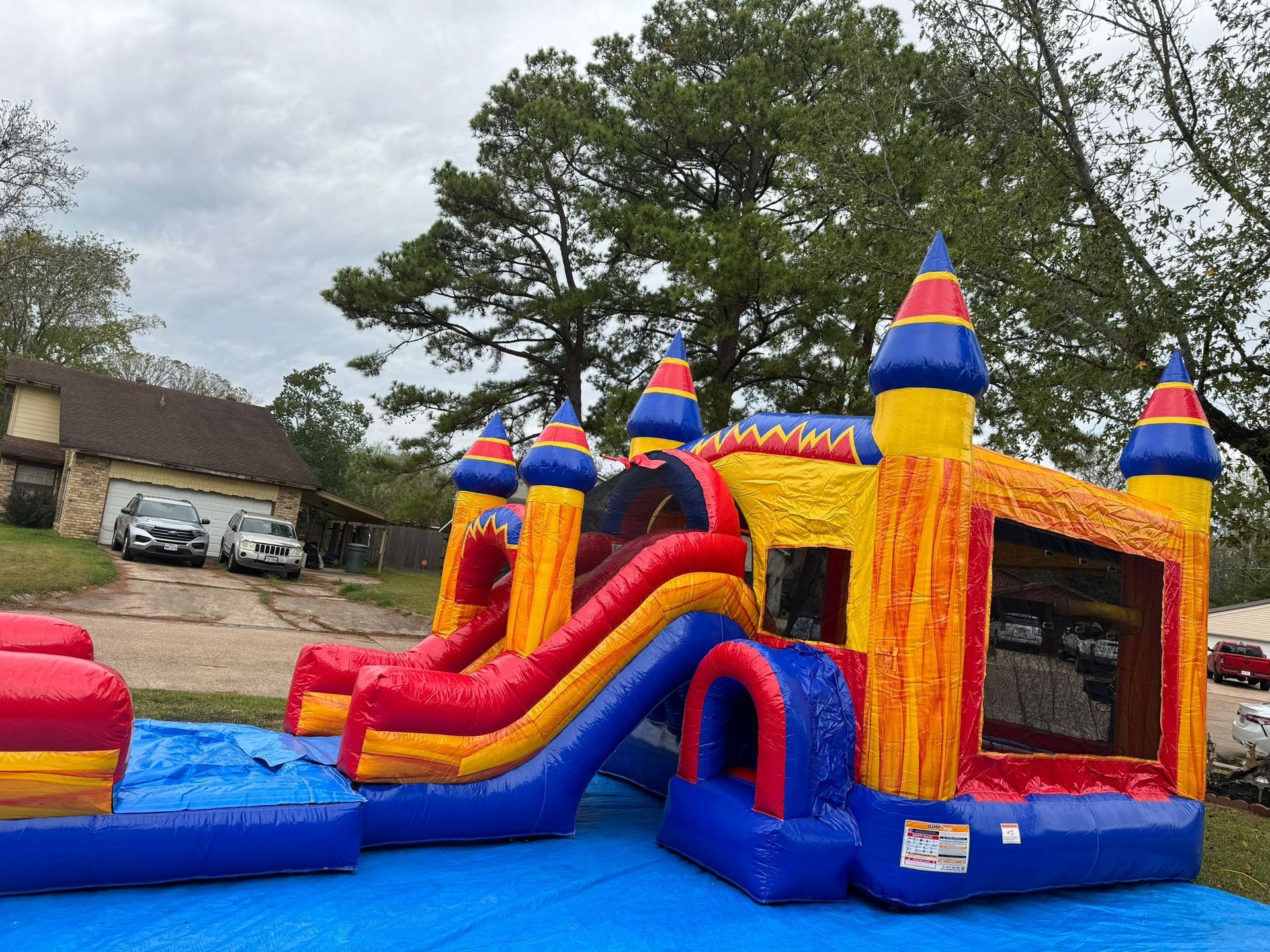 bounce house with slide