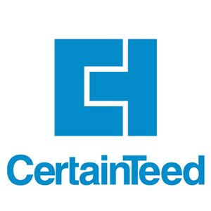 CertainTeed logo with blue geometric icon and brand name text