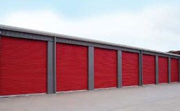Red storage doors