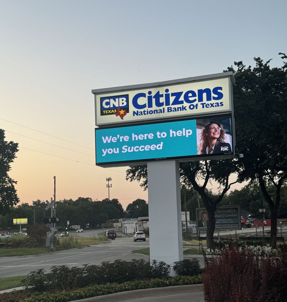 A sign for cnb citizens national bank of texas