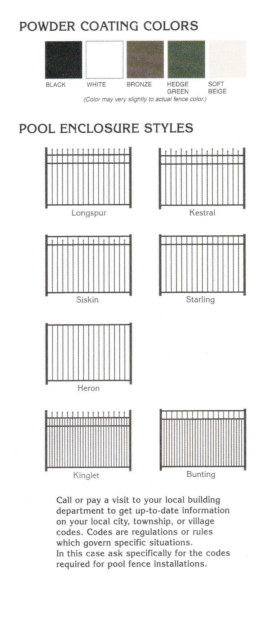 A drawing of different types of pool enclosures