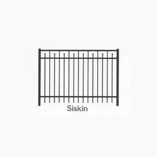 A black and white drawing of a siskin fence on a white background.