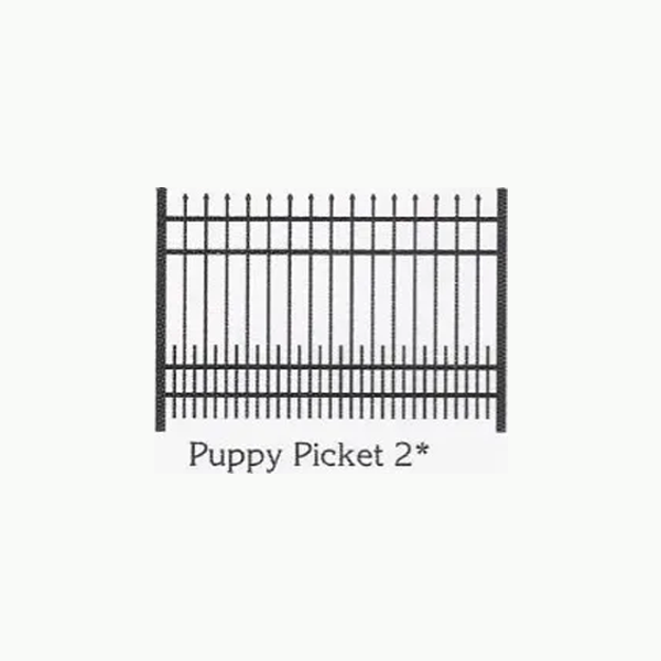 A picture of a puppy picket fence on a white background.
