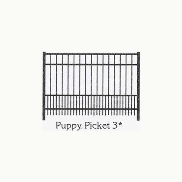 A picture of a puppy picket fence on a white background.