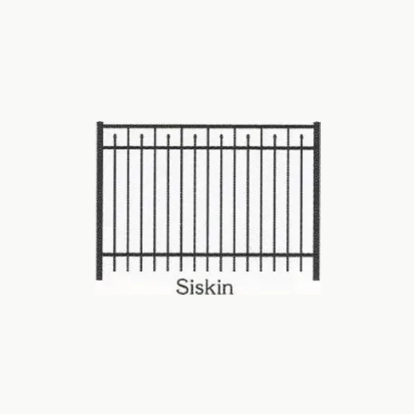 A black and white drawing of a siskin fence on a white background.