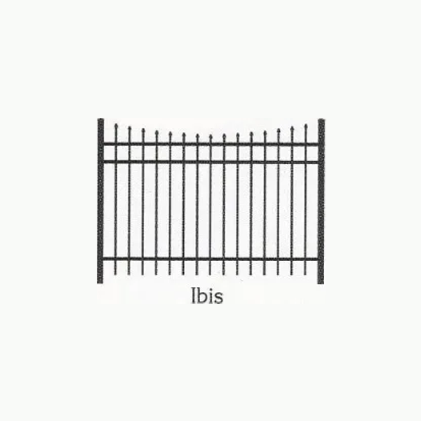 A black and white drawing of a fence with the word ibis on it.