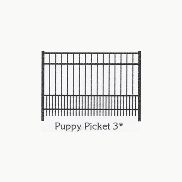 A picture of a puppy picket fence on a white background.