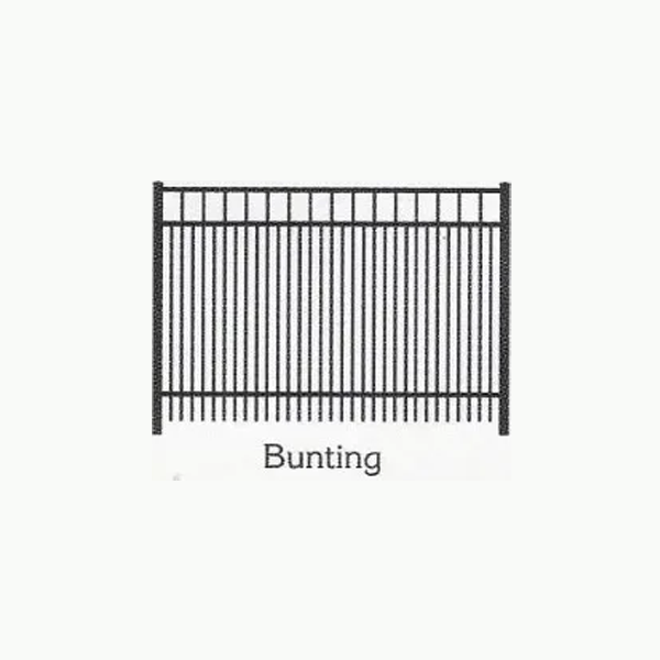 A drawing of a bunting fence on a white background.