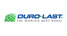 Duro-Last logo: a green grid-patterned globe icon next to the blue text 
