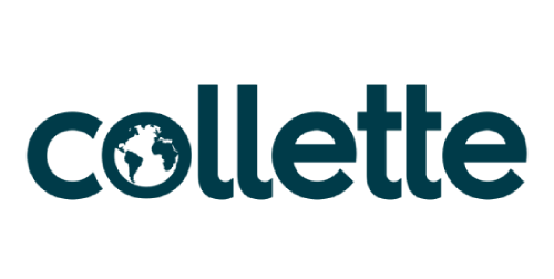 Collette logo in dark teal with a globe inside the letter “o”