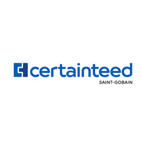 CertainTeed Saint-Gobain logo in blue text on a white background