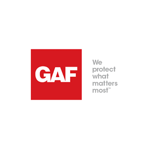GAF logo in a red square with the gray slogan “We protect what matters most.”